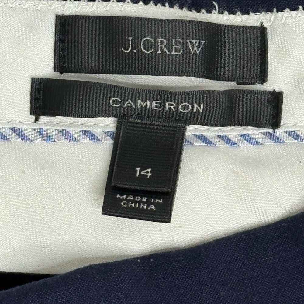 J. Crew navy blue Cameron high rise slim cropped pants size 14 - Picture 6 of 14